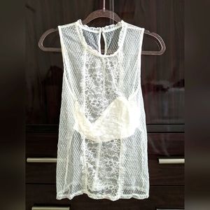Express lace White Y2k top Sleeveless